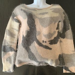 Rag & Bone Pink Camo Fuzzy Sweater - Size S
